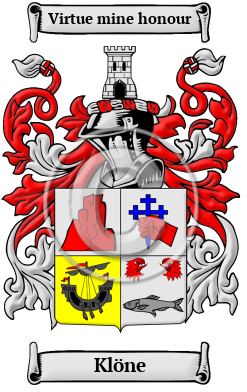 Klöne Family Crest/Coat of Arms
