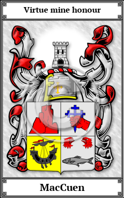 MacCuen Family Crest Download (JPG)  Book Plated - 150 DPI