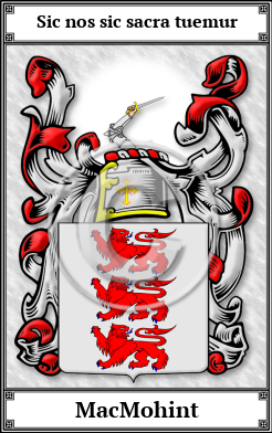 MacMohint Family Crest Download (JPG)  Book Plated - 150 DPI