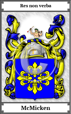 McMicken Family Crest Download (JPG)  Book Plated - 150 DPI