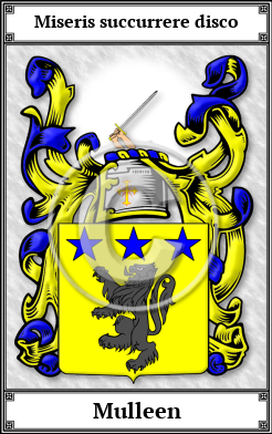 Mulleen Family Crest Download (JPG) Book Plated - 600 DPI