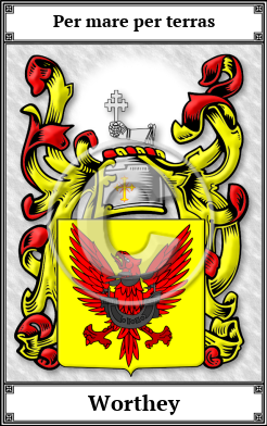 Worthey Family Crest Download (JPG) Book Plated - 600 DPI