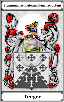 Teeger Family Crest Download (JPG)  Book Plated - 150 DPI