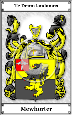 Mewhorter Family Crest Download (JPG)  Book Plated - 150 DPI