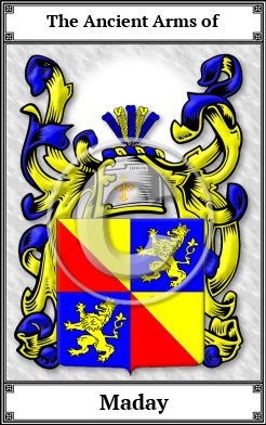 Maday Family Crest Download (JPG)  Book Plated - 150 DPI