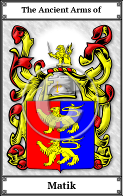 Matik Family Crest Download (JPG) Book Plated - 600 DPI
