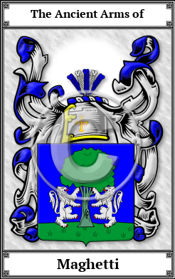 Maghetti Family Crest Download (JPG) Book Plated - 600 DPI