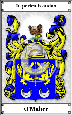 O'Maher Family Crest Download (JPG)  Book Plated - 150 DPI
