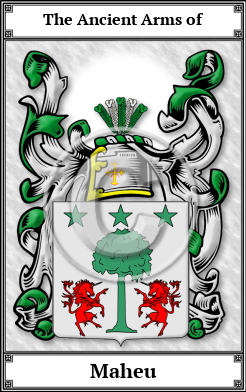 Maheu Family Crest Download (JPG) Book Plated - 600 DPI