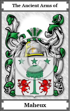 Maheux Family Crest Download (JPG)  Book Plated - 150 DPI