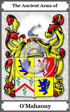 O'Mahaony Family Crest Download (JPG) Book Plated - 600 DPI