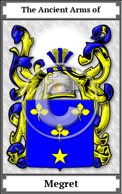 Megret Family Crest Download (JPG)  Book Plated - 150 DPI