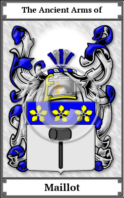 Maillot Family Crest Download (JPG)  Book Plated - 150 DPI