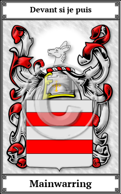 Mainwarring Family Crest Download (JPG)  Book Plated - 150 DPI