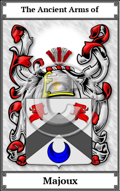 Majoux Family Crest Download (JPG)  Book Plated - 150 DPI