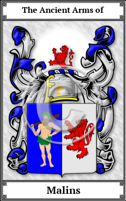 Malins Family Crest Download (JPG)  Book Plated - 150 DPI