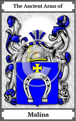 Malina Family Crest Download (JPG)  Book Plated - 150 DPI