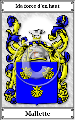 Mallette Family Crest Download (JPG)  Book Plated - 150 DPI