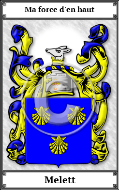 Melett Family Crest Download (JPG)  Book Plated - 150 DPI