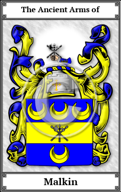 Malkin Family Crest Download (JPG) Book Plated - 600 DPI