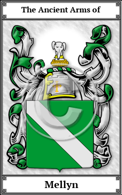 Mellyn Family Crest Download (JPG) Book Plated - 600 DPI