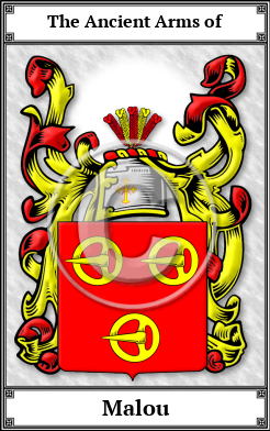 Malou Family Crest Download (JPG)  Book Plated - 150 DPI