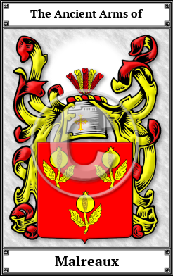 Malreaux Family Crest Download (JPG)  Book Plated - 150 DPI