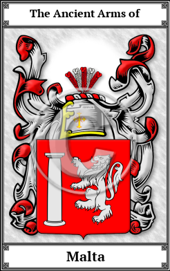 Malta Family Crest Download (JPG)  Book Plated - 150 DPI