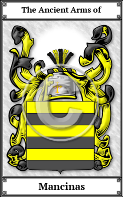 Mancinas Family Crest Download (JPG)  Book Plated - 150 DPI