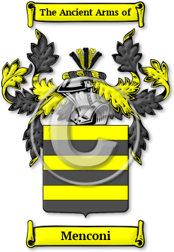 Menconi Family Crest Download (jpg) Legacy Series - 150 DPI