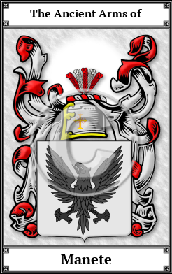 Manete Family Crest Download (JPG)  Book Plated - 150 DPI