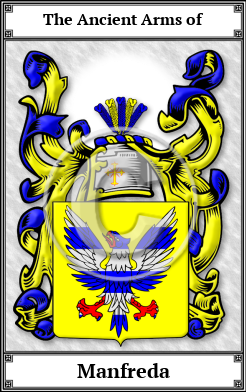 Manfreda Family Crest Download (JPG)  Book Plated - 150 DPI