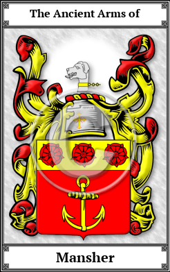 Mansher Family Crest Download (JPG)  Book Plated - 150 DPI