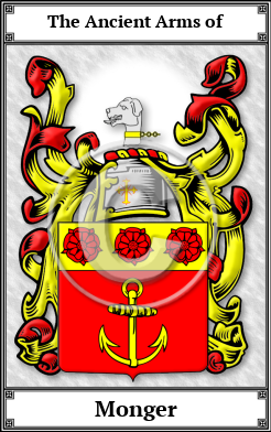 Monger Family Crest Download (JPG)  Book Plated - 150 DPI