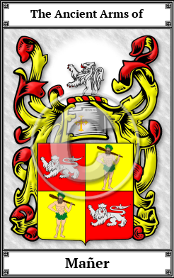 Mañer Family Crest Download (JPG)  Book Plated - 150 DPI