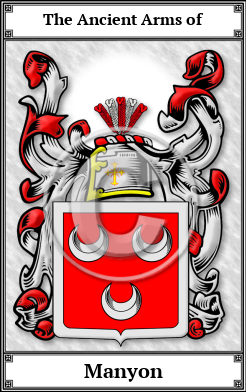 Manyon Family Crest Download (JPG)  Book Plated - 150 DPI