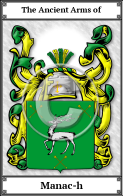Manac-h Family Crest Download (JPG)  Book Plated - 150 DPI