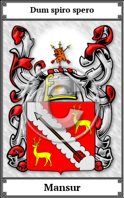 Mansur Family Crest Download (JPG)  Book Plated - 150 DPI