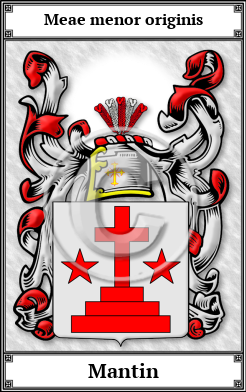 Mantin Family Crest Download (JPG)  Book Plated - 150 DPI