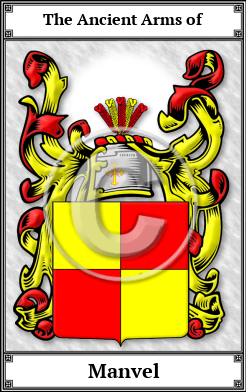 Manvel Family Crest Download (JPG) Book Plated - 600 DPI