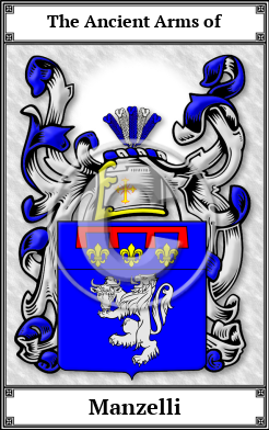 Manzelli Family Crest Download (JPG)  Book Plated - 150 DPI