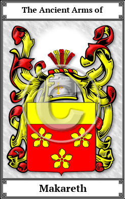 Makareth Family Crest Download (JPG)  Book Plated - 150 DPI