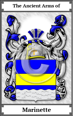 Marinette Family Crest Download (JPG)  Book Plated - 150 DPI