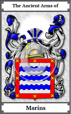 Marins Family Crest Download (JPG)  Book Plated - 150 DPI