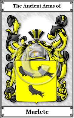 Marlete Family Crest Download (JPG)  Book Plated - 150 DPI