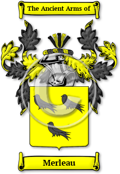 Merleau Family Crest Download (jpg) Legacy Series - 150 DPI