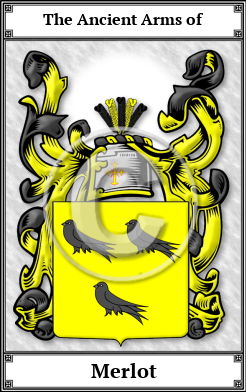 Merlot Family Crest Download (JPG) Book Plated - 600 DPI