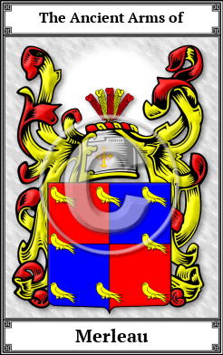 Merleau Family Crest Download (JPG) Book Plated - 600 DPI