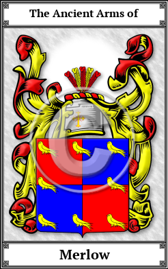 Merlow Family Crest Download (JPG) Book Plated - 600 DPI