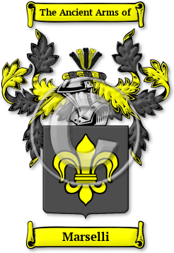 Marselli Family Crest Download (jpg) Legacy Series - 150 DPI